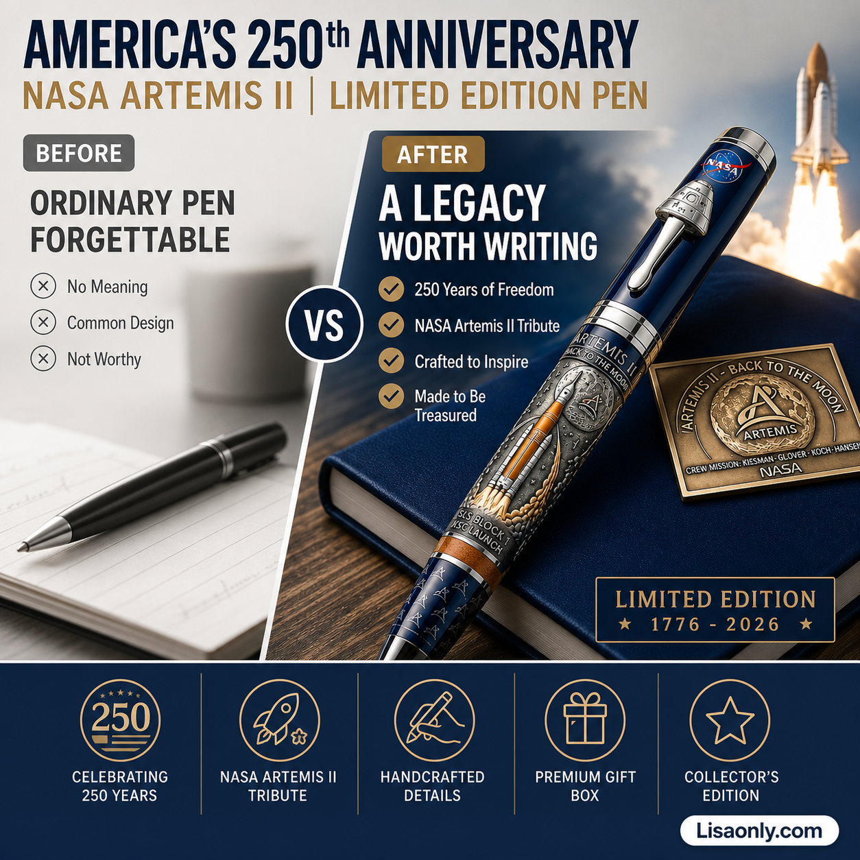 🔥Seulement 2 500 exemplaires. Le vôtre pourrait être le numéro 1.🔥Stylo commémoratif du 250e anniversaire des États-Unis