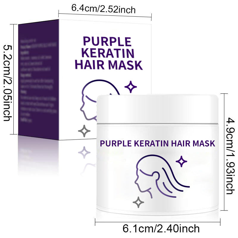 Masque capillaire à la kératine violette : fixe la couleur et neutralise les tons cuivrés et jaunes pour les cheveux blonds, gris argentés et méchés.