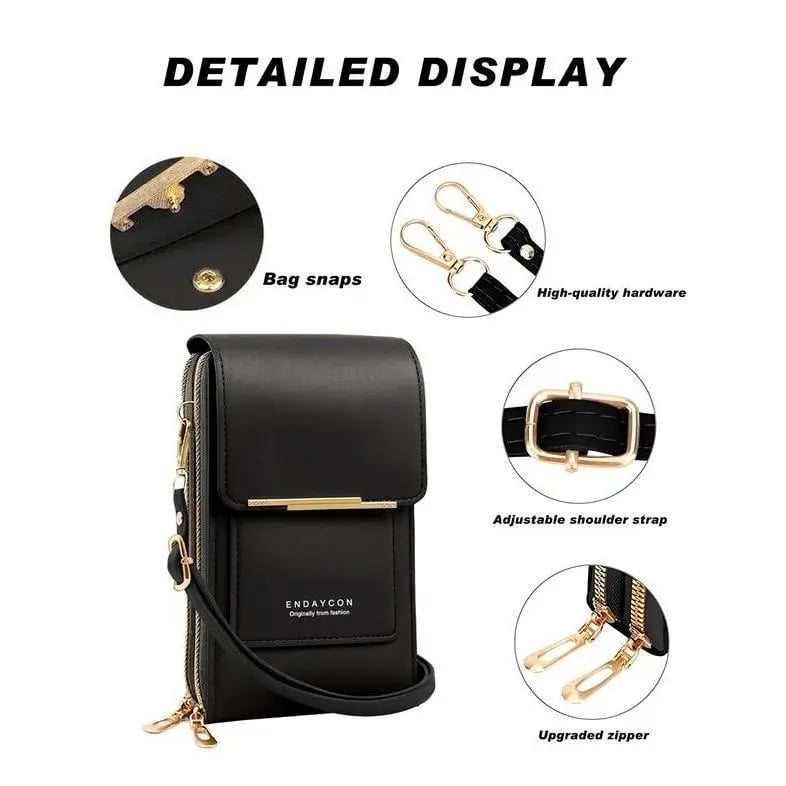 👜📱Sac bandoulière élégant pour téléphone portable pour femme avec fenêtre tactile
