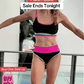 🏖️Offre spéciale 50 % de réduction🌼Ensemble de bikini sportif 3 pièces en nylon patchwork color block - Maillot de bain taille haute et contrôle du ventre👙🌈