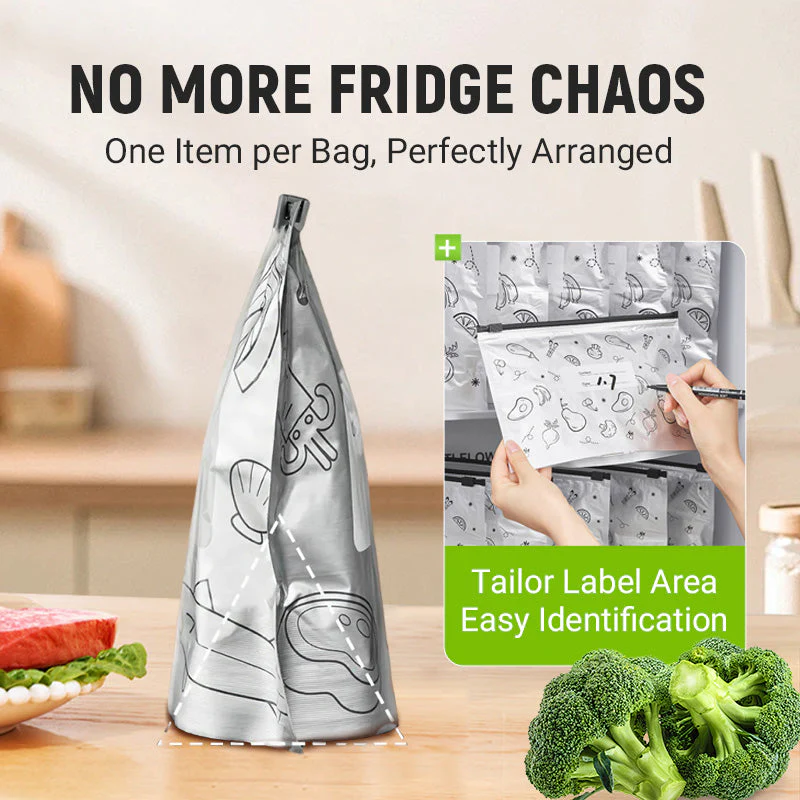 🔥Bestseller Mondial🍗 Offre limitée ! Achetez 1 obtenez 1 gratuits🥦Sacs de Rangement Réutilisables en Aluminium avec Fermeture Hermétique
