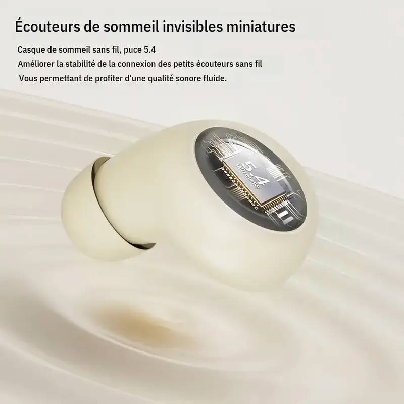 🔥🌙 Écouteurs Bluetooth ultra-compacts pour dormir – Confortables même en position latérale, parfaits pour écouter méditations, podcasts ou bruits blancs, et glisser vers le sommeil en douceur 😴✨