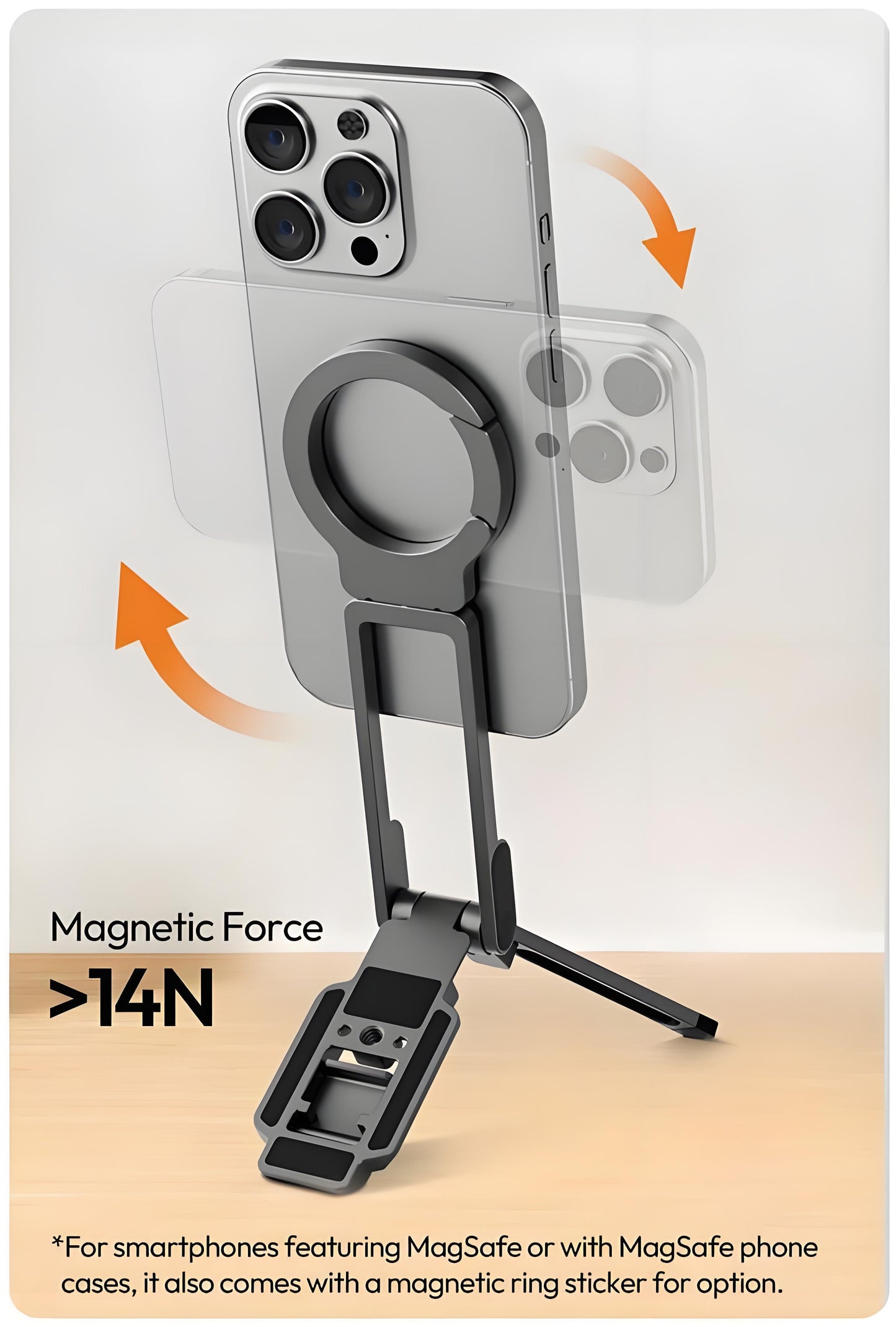 📱 50% DE RÉDUCTION ! 🔋 Trépied Magnétique iPhone - Fixation Puissante pour Voiture/Équipement, Compatible Photos & Vidéos 🧲🎥