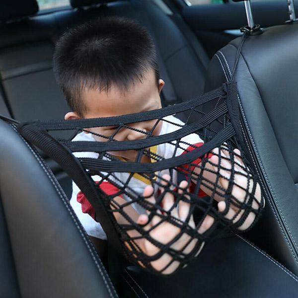 Sac de Coffre Universel en Filet Élastique – Tissu Oxford + Maille – 3 Couches – Petite/Grande Taille – Pour Rangement Voiture et Sécurité Enfants 🛡️