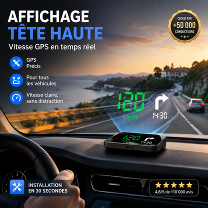 🚗🛰️ Affichage tête haute (HUD) et compteur de vitesse GPS numérique pour voiture – gardez les yeux sur la route, évitez les amendes. 50 % de réduction !