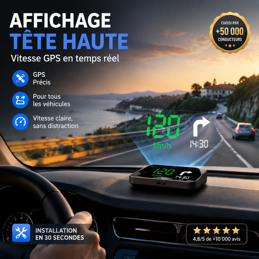 🚗🛰️ Affichage tête haute (HUD) et compteur de vitesse GPS numérique pour voiture – gardez les yeux sur la route, évitez les amendes. 50 % de réduction !