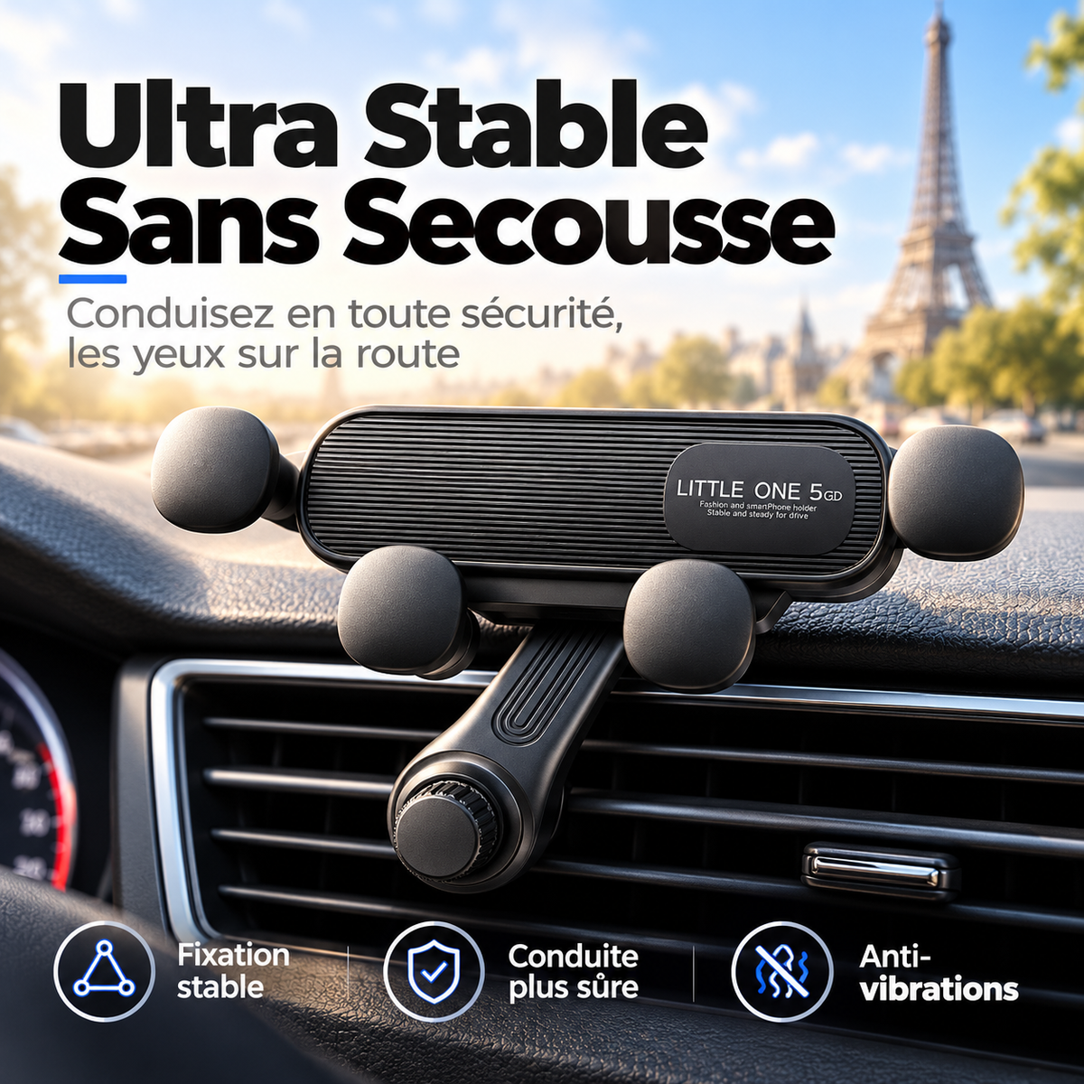 Support de téléphone pour voiture, support de fixation pour GPS à installer sur la bouche d'aération