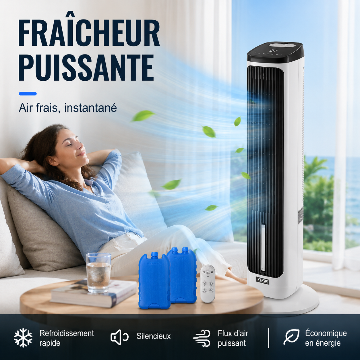 Ventilateur tour USB portable à 3 vitesses