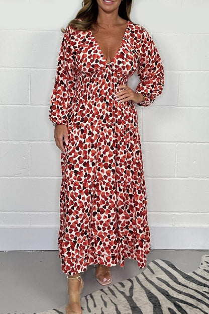 🔥Offre promotionnelle à moitié prix💕Sexy robe décolleté plongeant pour femmes imprimées💃