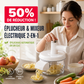 🍎50% DE RÉDUCTION ! Éplucheur et mixeur électrique de fruits et légumes - Épluchage automatique en un seul bouton, design 2-en-1 multifonction
