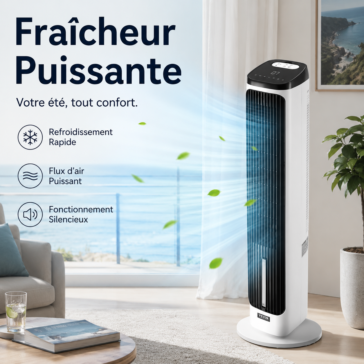 Ventilateur tour USB portable à 3 vitesses