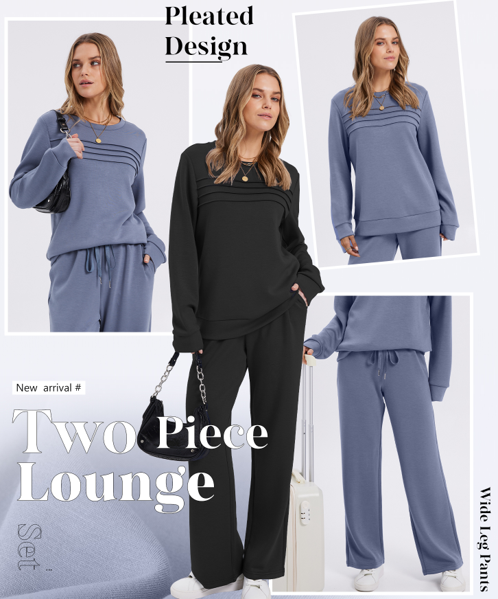 📢📢 50% de réduction !! ⏰ Ensemble Femme Confort – Haut ras du cou + pantalon à cordon ajustable 👕👖 | Doux, respirant & ultra-polyvalent ✨
