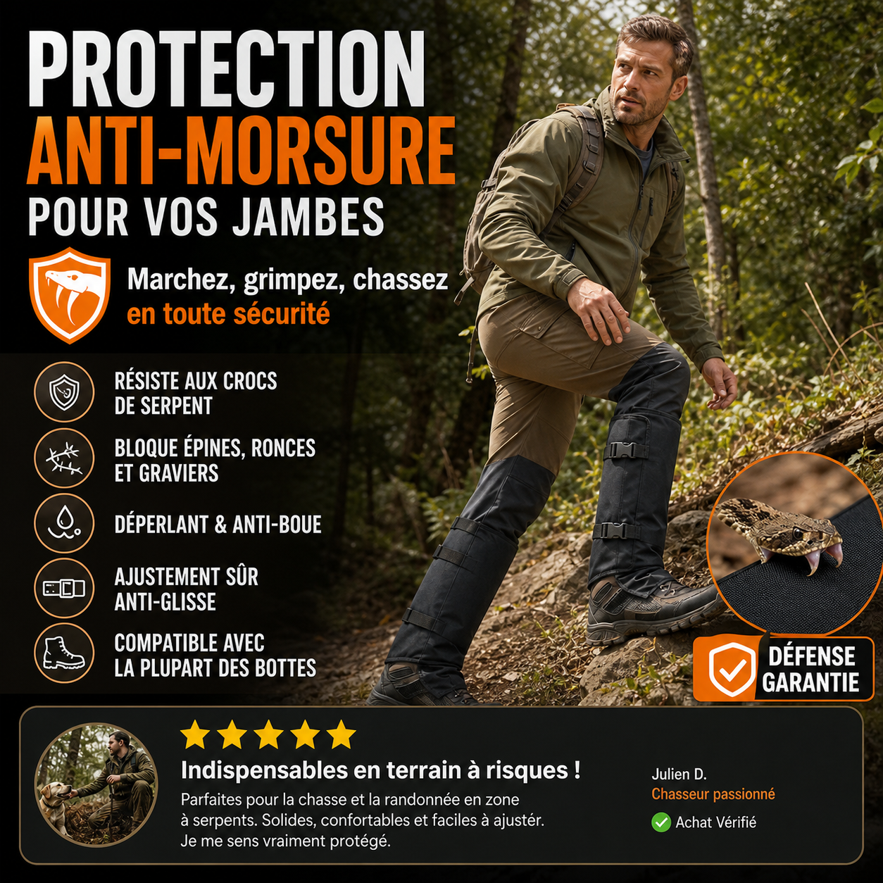 📢📢 -50 % !! ⏰ Guêtres de protection extérieures pour la randonnée et la chasse