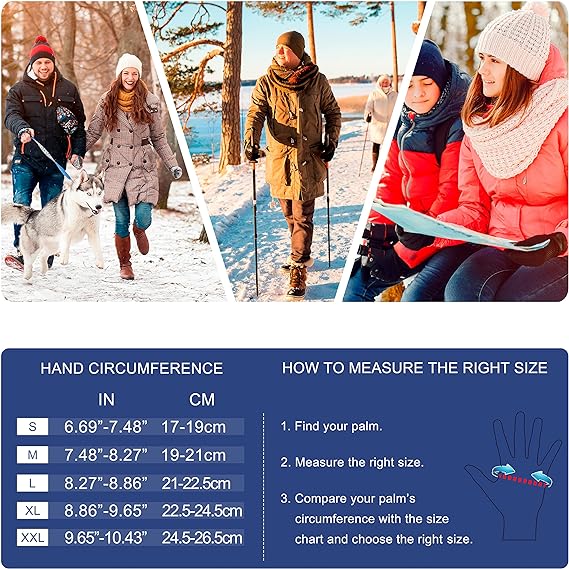 Gants chauds à écran tactile d'hiver