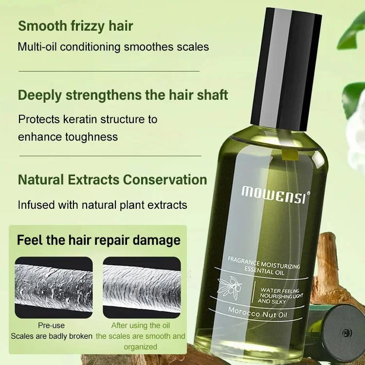 Huile essentielle parfumée pour les cheveux