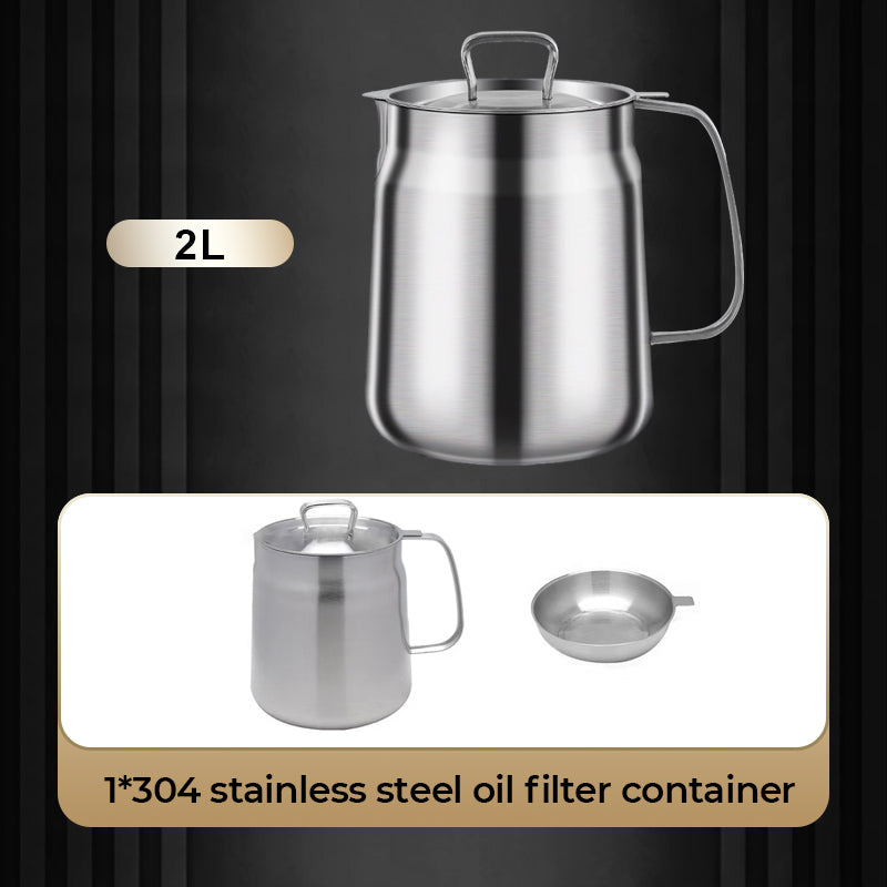 📢📢50 % DE RÉDUCTION !!! ✨Récipient Filtre à Huile Polyvalent - Grande Capacité - Acier Inoxydable 304🍟