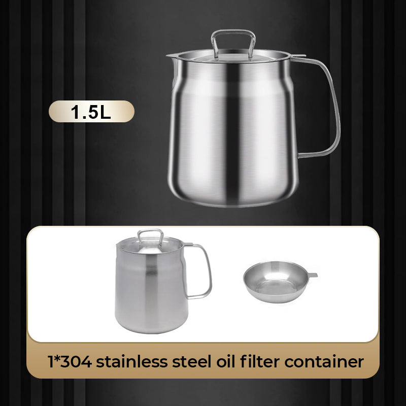 📢📢50 % DE RÉDUCTION !!! ✨Récipient Filtre à Huile Polyvalent - Grande Capacité - Acier Inoxydable 304🍟