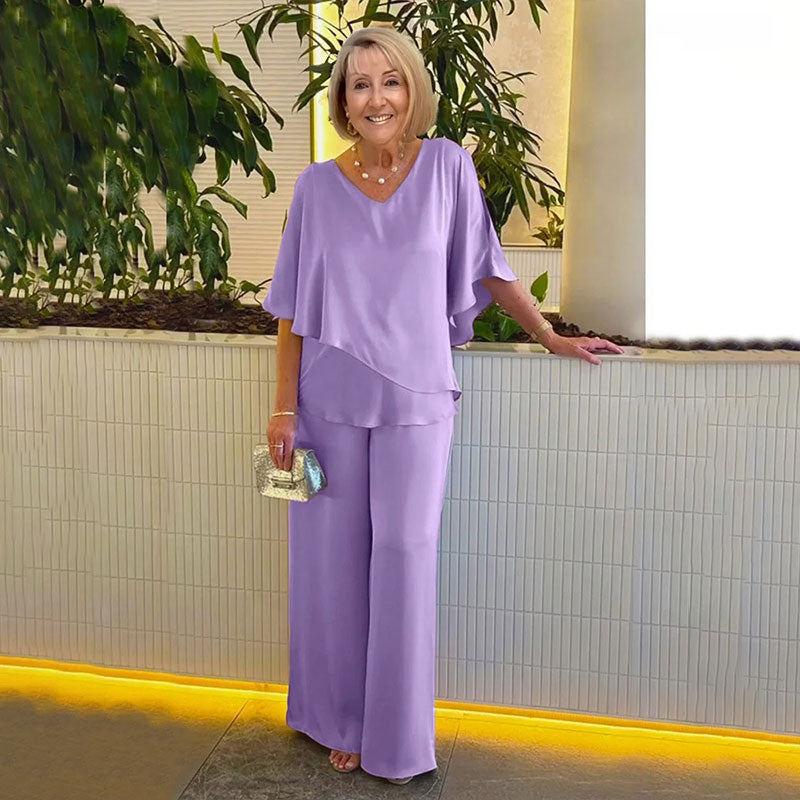 💃Grandes tailles Ensemble 2 pièces à double couche--💥50% de réduction