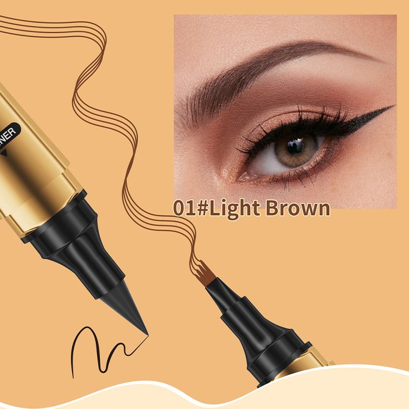 Stylo Duo 2-en-1 Sourcils et Eyeliner Waterproof à 4 Pointes