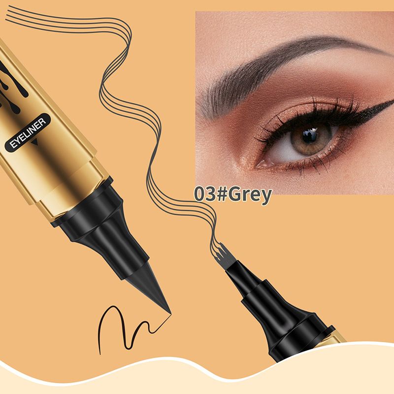 Stylo Duo 2-en-1 Sourcils et Eyeliner Waterproof à 4 Pointes