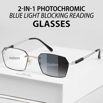 🏆50% de réduction pour une durée limitée✨👓Lunettes de lecture photochromiques 2-en-1 bloquant la lumière bleue