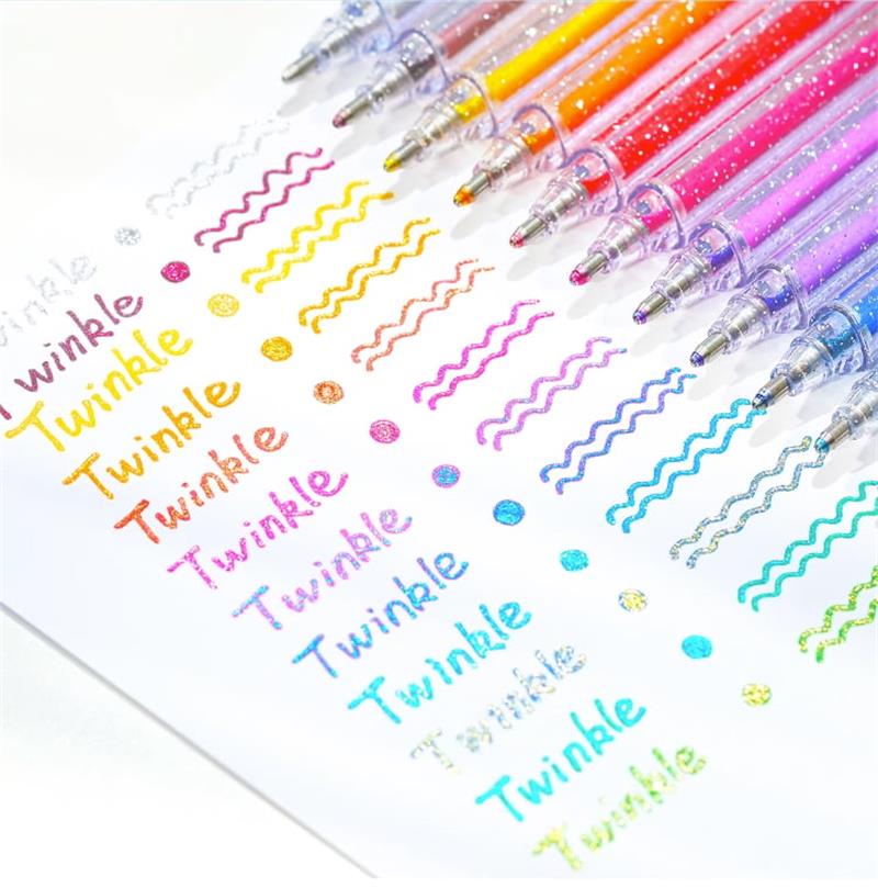 ✨ Stylos Gel Pailletés — Encre Fluide & Durable, Pointe Fine, Paillettes Biodégradables, Coffrets 8, 12 ou 18 Couleurs 🎨