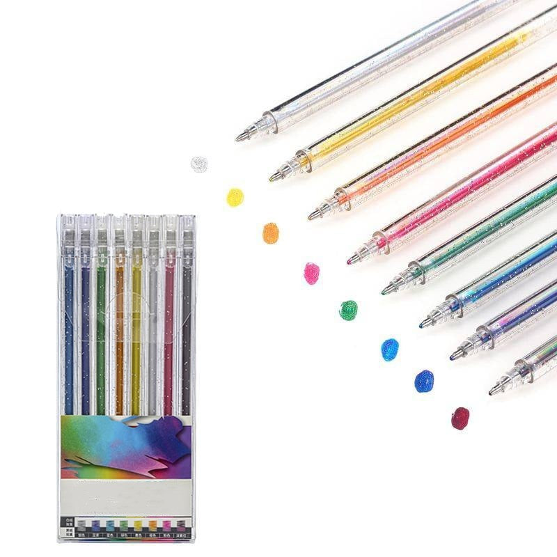 ✨ Stylos Gel Pailletés — Encre Fluide & Durable, Pointe Fine, Paillettes Biodégradables, Coffrets 8, 12 ou 18 Couleurs 🎨
