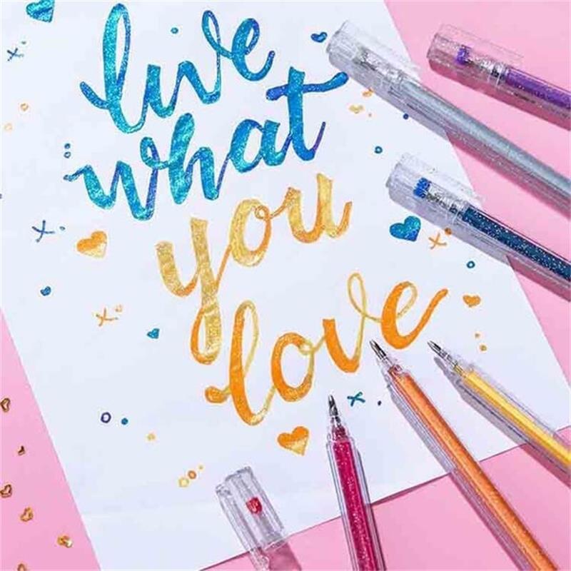 ✨ Stylos Gel Pailletés — Encre Fluide & Durable, Pointe Fine, Paillettes Biodégradables, Coffrets 8, 12 ou 18 Couleurs 🎨