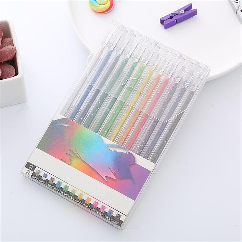 ✨ Stylos Gel Pailletés — Encre Fluide & Durable, Pointe Fine, Paillettes Biodégradables, Coffrets 8, 12 ou 18 Couleurs 🎨