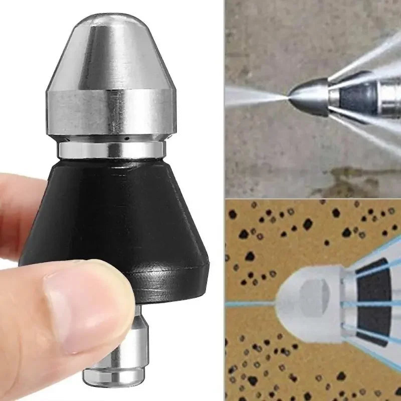 🚰🛒 -50% ! 💪🏻Buse Haute Pression pour Égouts – Acier Inox, 5000 PSI & Jet Inversé 7 Buses