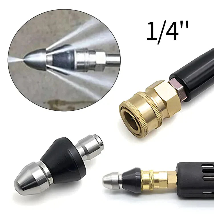 🚰🛒 -50% ! 💪🏻Buse Haute Pression pour Égouts – Acier Inox, 5000 PSI & Jet Inversé 7 Buses