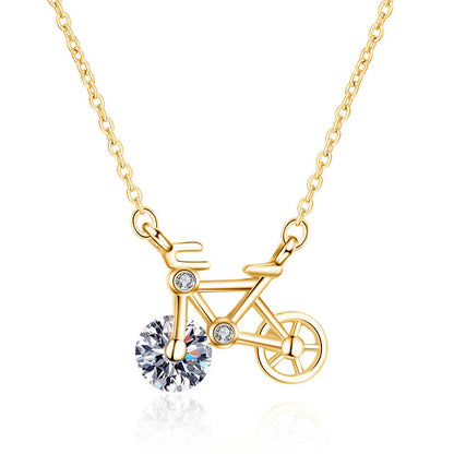 Collier élégant à pendentifs en forme de bicyclette pour femmes