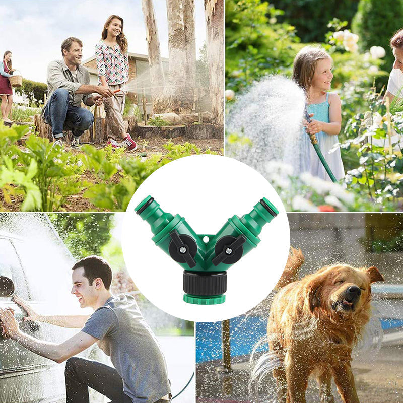🚰 2 ACHETÉS = 1 OFFERT ! 🔥 Répartiteur de robinet à deux jets – Construction en laiton, étanche et compatible avec les tuyaux d'arrosage standard – idéal pour le jardin, la machine à laver ou l'arrosage simultané de deux appareils 🌿