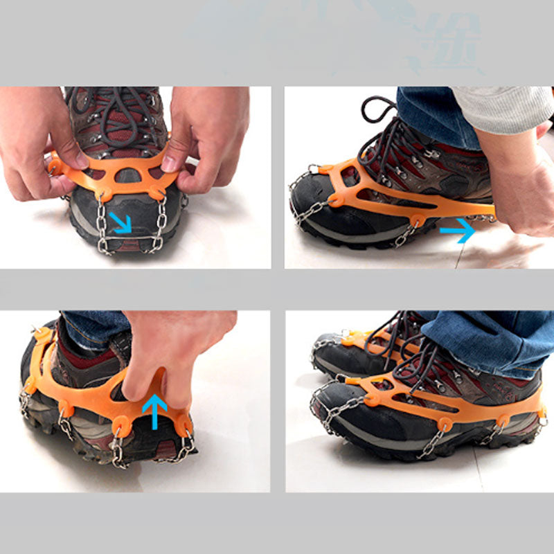 🏔️ PROMO FLASH : 50% DE RÉDUCTION ! Crampons Antidérapants pour Chaussures – Pointes en Acier Inoxydable, Bande Élastique TPR & Coupe Unisexe 35-44 for une Marche Sereine sur Neige et Verglas ❄️✨