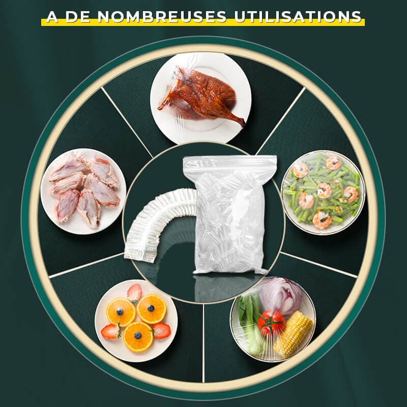 ✨🥗 -50% ! 💥Sacs de Conservation Fraîcheur – 100 PCS Réutilisables, PEHD/PEBD & Élastiques.