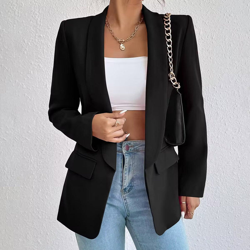 Veste de costume unie pour femme