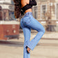 👖 50 % DE RÉDUCTION ! 💃 Jean évasé stretch à taille haute – Silhouette élancée, confort optimal et style intemporel ✨