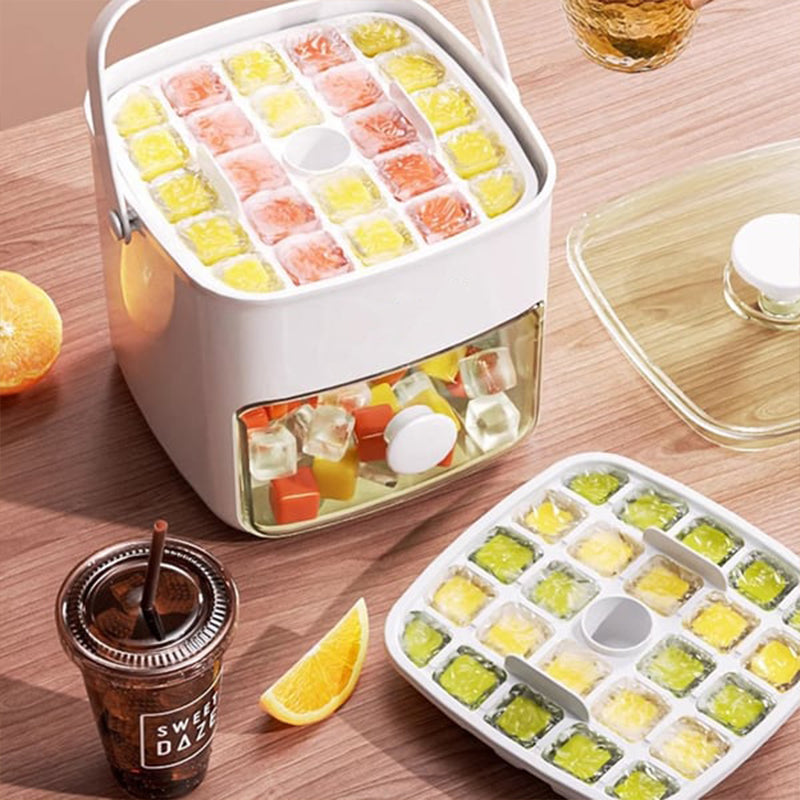 🔥Promotions du début de l'été🔥Moule à glaçons à 2 niveaux avec plateau intégré