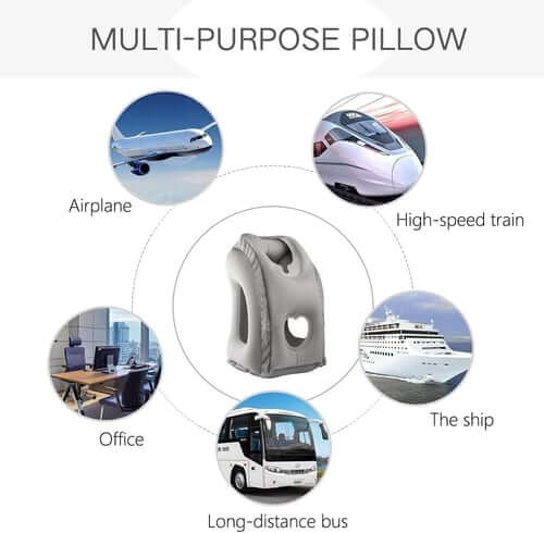 ✈️💤 PROMO FLASH : 50% DE RÉDUCTION ! Coussin de Voyage Gonflable Ergonomique 45° – Soutien Nuque & Buste, Ouvertures Bras/Visage, Valve Grand Débit, 330 g for Dormir Enfin en Avion, Train ou Bureau ✨