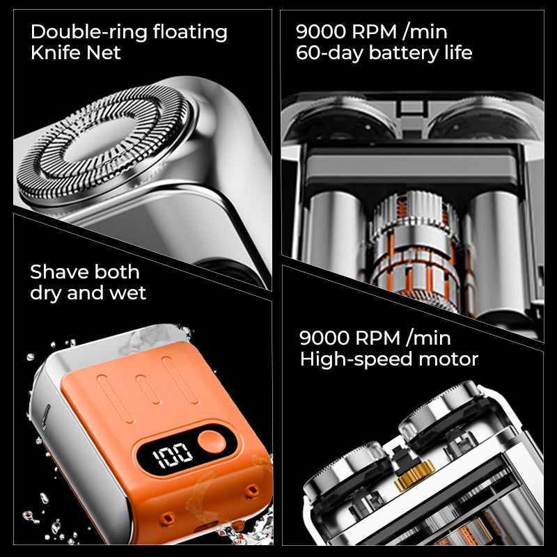 Rasoir électrique rotatif miniature portable pour hommes