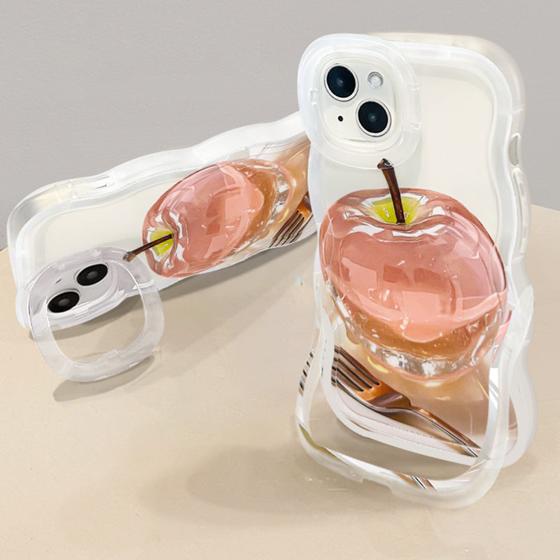 Coque de téléphone transparente motif pomme pour iPhone
