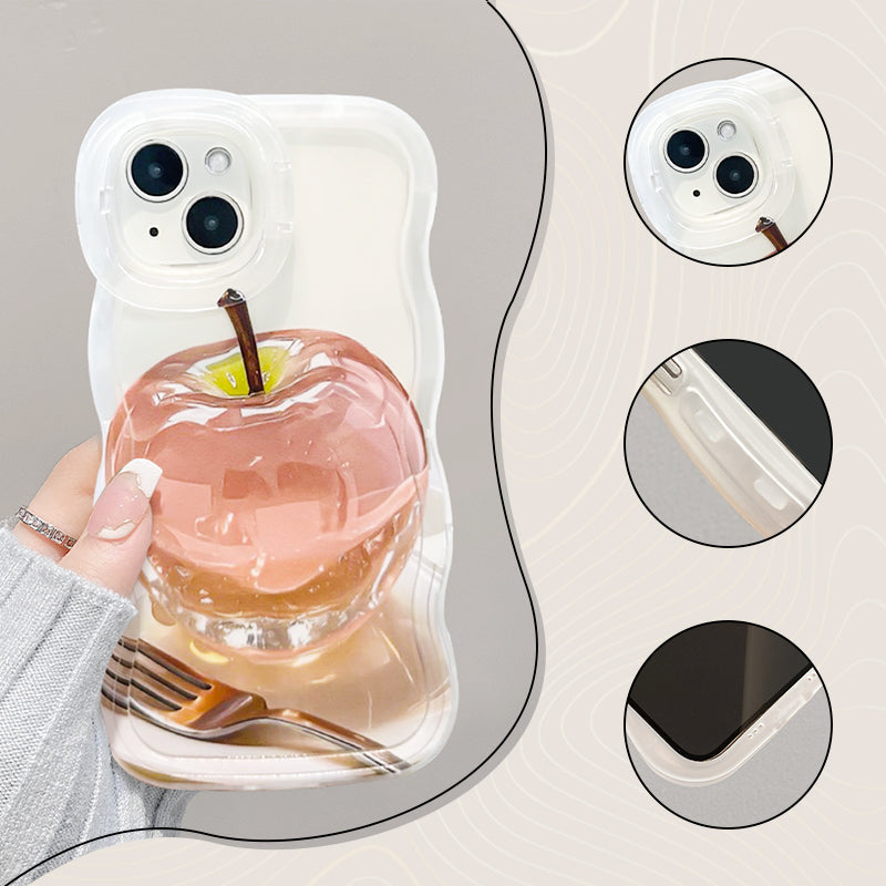 Coque de téléphone transparente motif pomme pour iPhone
