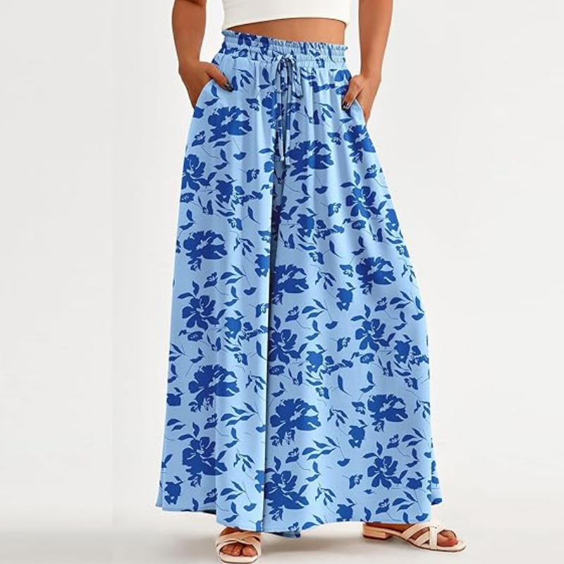 💖Nouveautés : soldes exceptionnelles, 50 % de réduction💕Pantalon large à taille haute à imprimé floral🌺