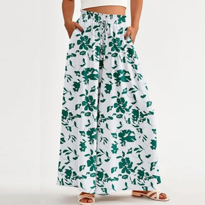 💖Nouveautés : soldes exceptionnelles, 50 % de réduction💕Pantalon large à taille haute à imprimé floral🌺