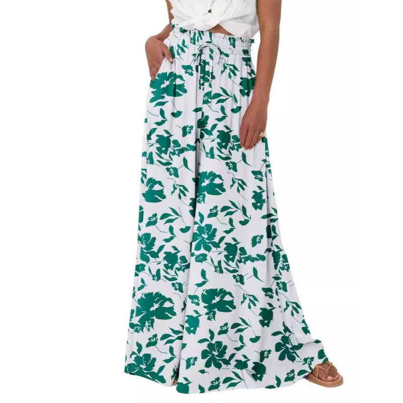 💖Nouveautés : soldes exceptionnelles, 50 % de réduction💕Pantalon large à taille haute à imprimé floral🌺