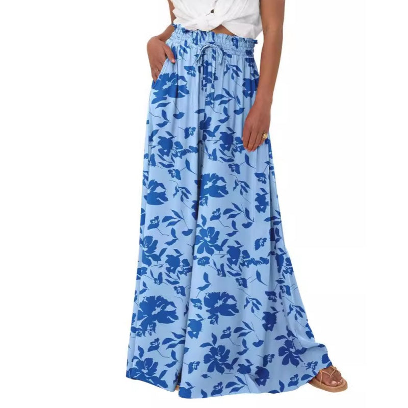 💖Nouveautés : soldes exceptionnelles, 50 % de réduction💕Pantalon large à taille haute à imprimé floral🌺