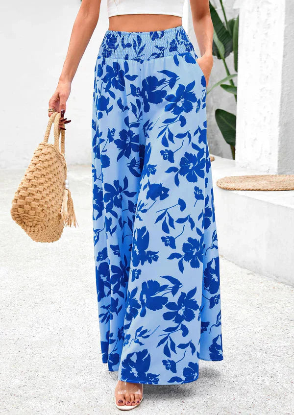 💖Nouveautés : soldes exceptionnelles, 50 % de réduction💕Pantalon large à taille haute à imprimé floral🌺