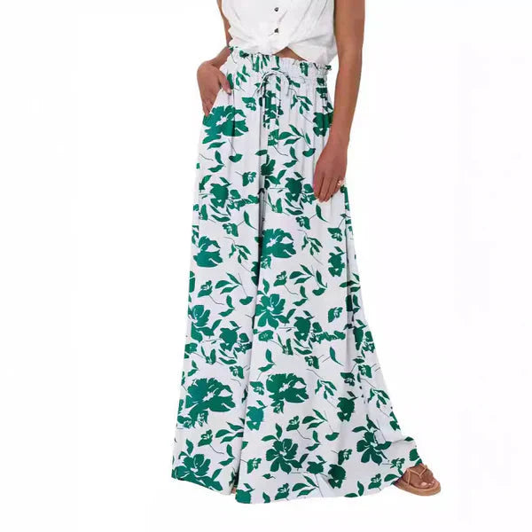 💖Nouveautés : soldes exceptionnelles, 50 % de réduction💕Pantalon large à taille haute à imprimé floral🌺