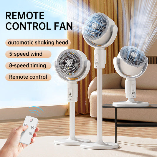Ventilateur Télécommandé à Oscillation Automatique et Hauteur Réglable - Utilisation de bureau, sur pied ou au sol