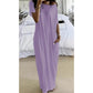 Best-seller de la saison à -50 % 🔥 Robe longue décontractée d'été pour femme, ample, à manches courtes et unie